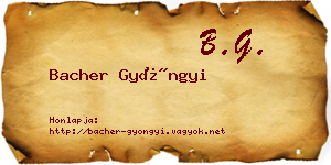 Bacher Gyöngyi névjegykártya