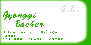 gyongyi bacher business card